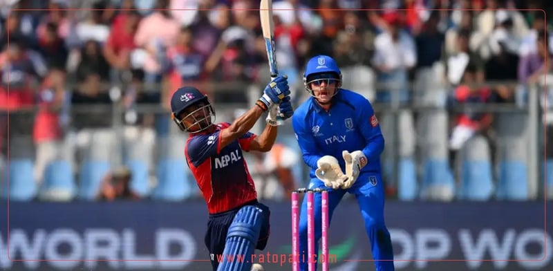 Nepal Under Pressure After Losing Three Early Wickets Against Italy in T20 World Cup