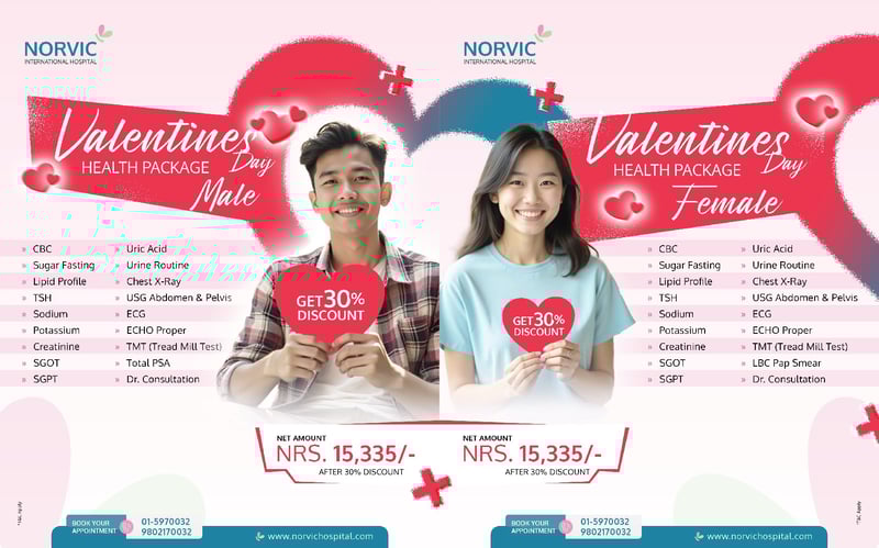 Norvic Hospital Offers 30% Discount on Special Health Packages for Valentine's Day