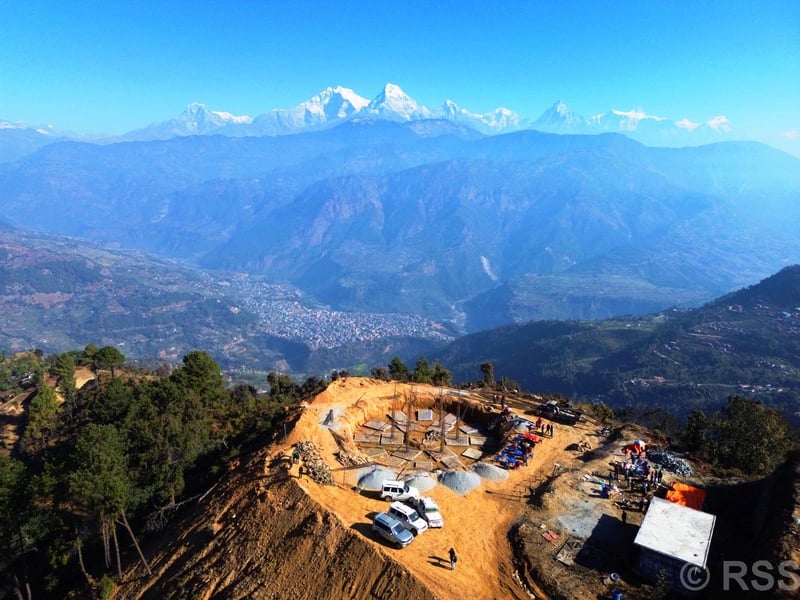 Baglung Municipality Accelerates Construction of Tourist Infrastructure at 'Blue Hill'
