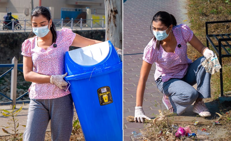 ‘परिवर्तन सानै कुराबाट सुरु हुन्छ’ भन्दै इस्टुले गरिन् पार्क सरसफाइ