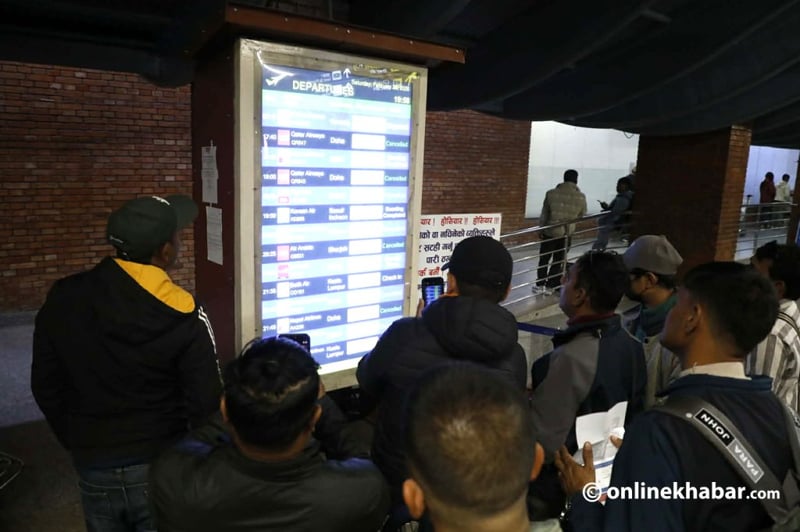 विभिन्न सातवटा अन्तर्राष्ट्रिय विमानस्थलमा हवाई उडान रद्द