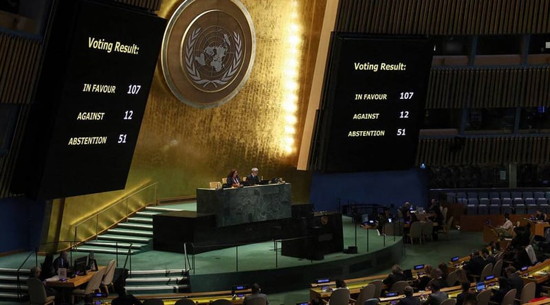 संयुक्त राष्ट्र संघको महासभामा युक्रेनद्वारा प्रस्तुत रुस विरोधी प्रस्तावमा अमेरिका तटस्थ