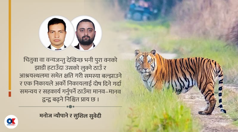 मानव-वन्यजन्तु द्वन्द्वको जिम्मा कसले लिने ?