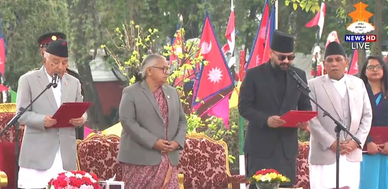 प्रधानमन्त्री बालेनको शपथ समारोहमा ४ पूर्वप्रधानमन्त्री सहभागी, ओली अनुपस्थित