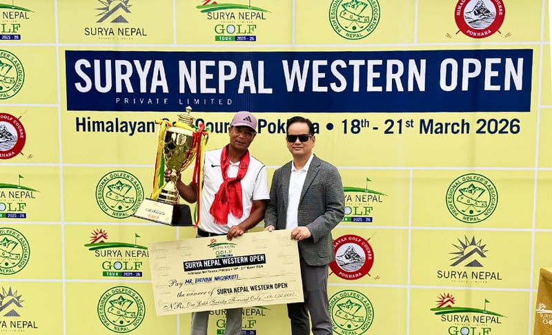 भुवनलाई सूर्य नेपाल वेस्टर्न ओपनको उपाधि