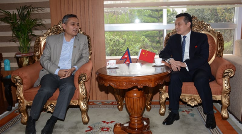 गृहमन्त्री र चिनियाँ राजदूतबीच भेटवार्ता