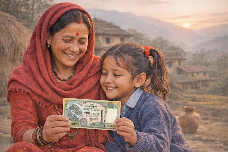 कविता : आमा-छोरी र १०० रुपैयाँ