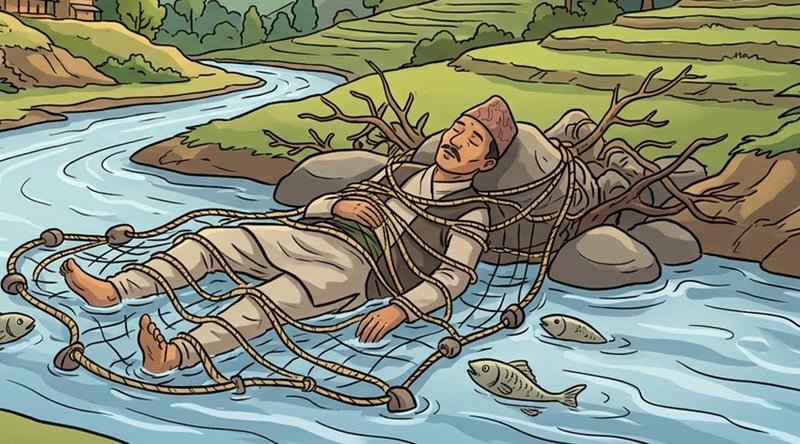 माछा मार्न हिँडेका पुरुष जालमा बेरिएको अवस्थामा खोलामा मृत भेटिए