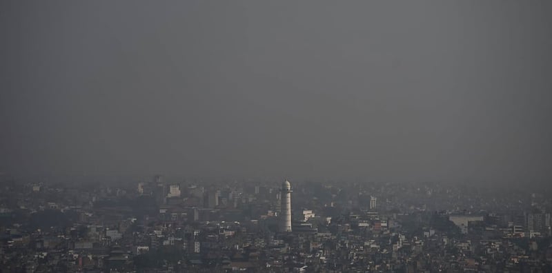 काठमाडौंको वायु प्रदूषण अस्वस्थ तहमा