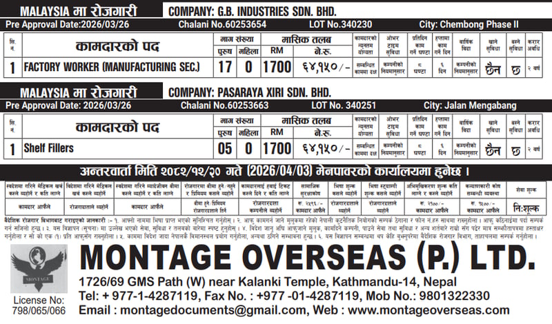 Various Jobs In Malaysia