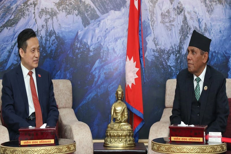 Chinese envoy pays courtesy call on National Assembly Chair Dahal to discuss bilateral ties