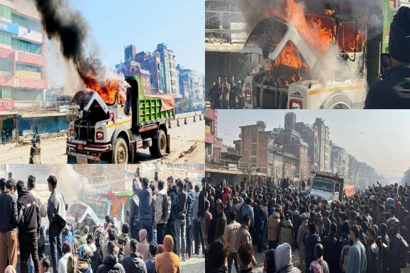 Tension escalates in Banepa after scooter rider killed by tipper