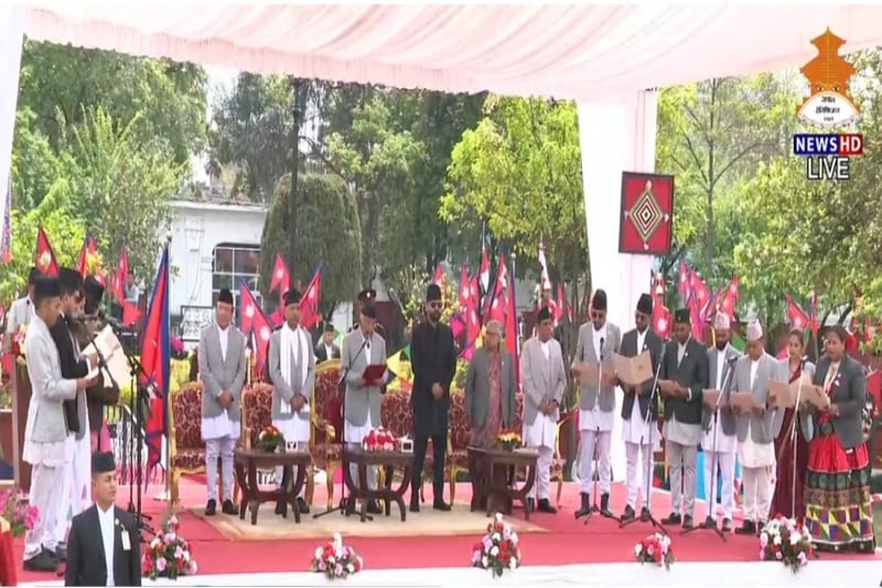 PM Balen and his cabinet colleagues take oath of office and secrecy