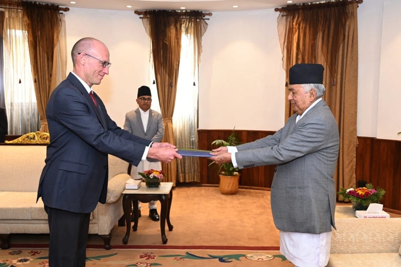 Five ambassadors to Nepal present their letter of credence