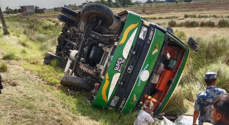 19 injured in Kapilvastu bus accident