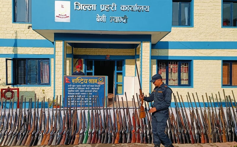 Police recover five guns in Myagdi