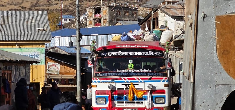 Bus service to Humla begins, vehicle fare becomes cheap