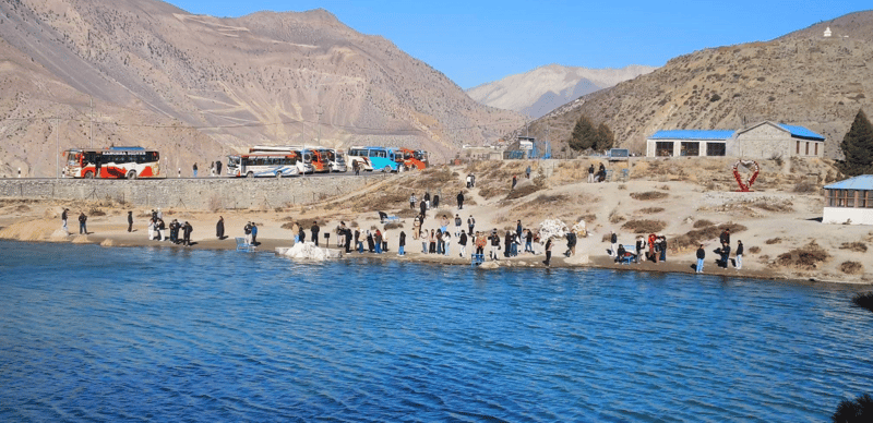 Tourists throng Dhumba lake in Mustang