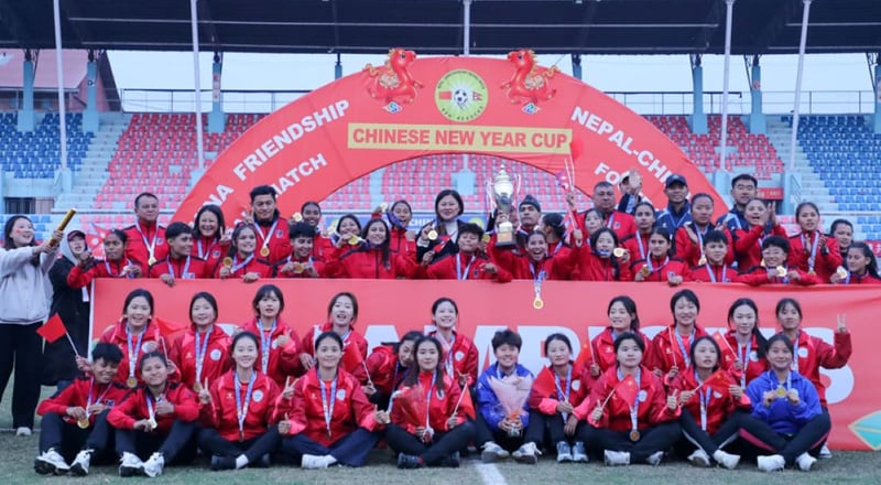 Nepal defeats China by 3-1 in U20 women friendly football match