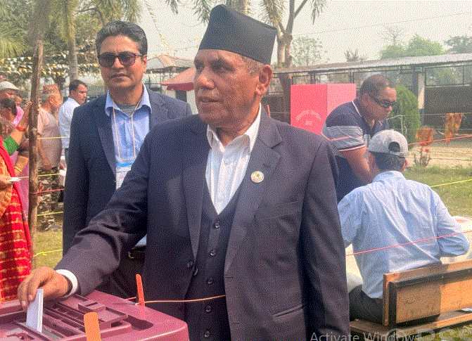 National Assembly Chair Dahal votes