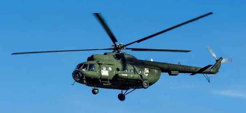 Ballot boxes from remote areas being collected by helicopters