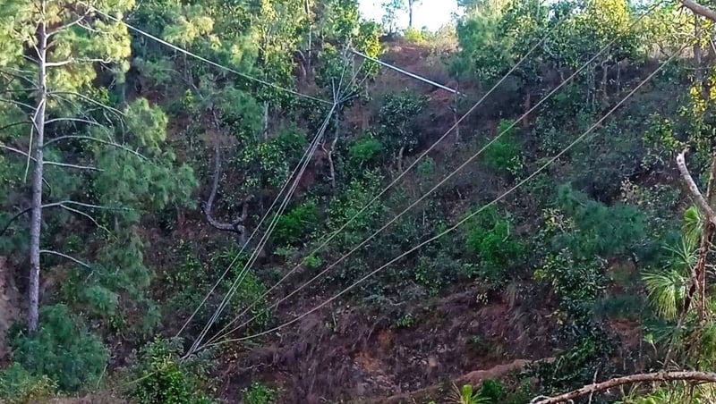Security persons face inconvenience after storm blows away office roof in Bhojpur