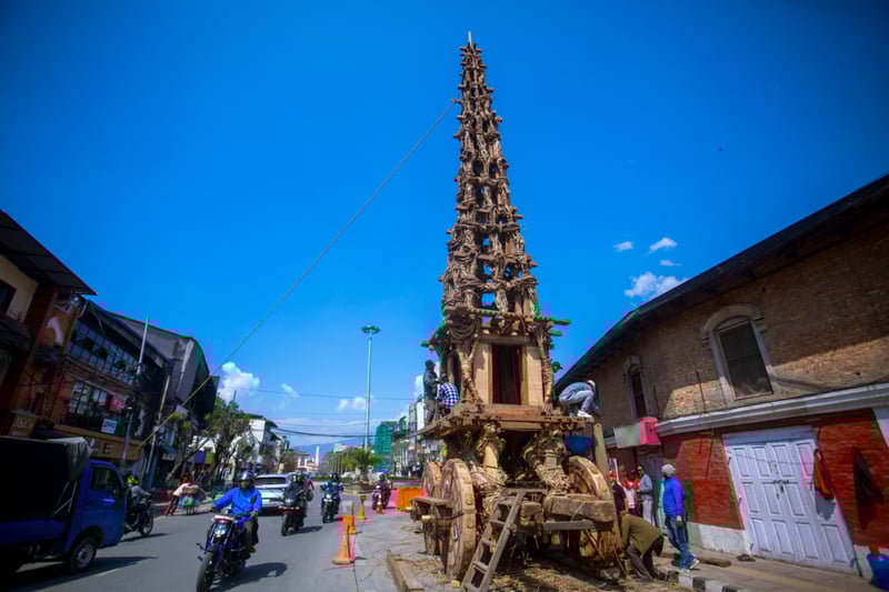 Preparation underway for Seto Machhindranath chariot festival (Photo Feature)