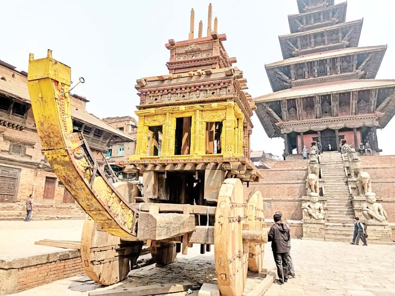 Bhaktapur comes alive for Biska Jatra