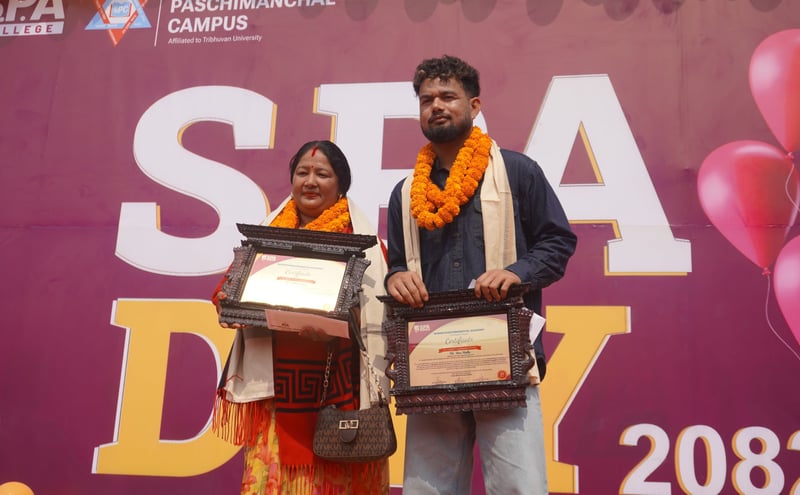 टी-२० विश्वकप खेलेका दुई खेलाडीलाई एक लाख नगदसहित एसपीए सम्मान