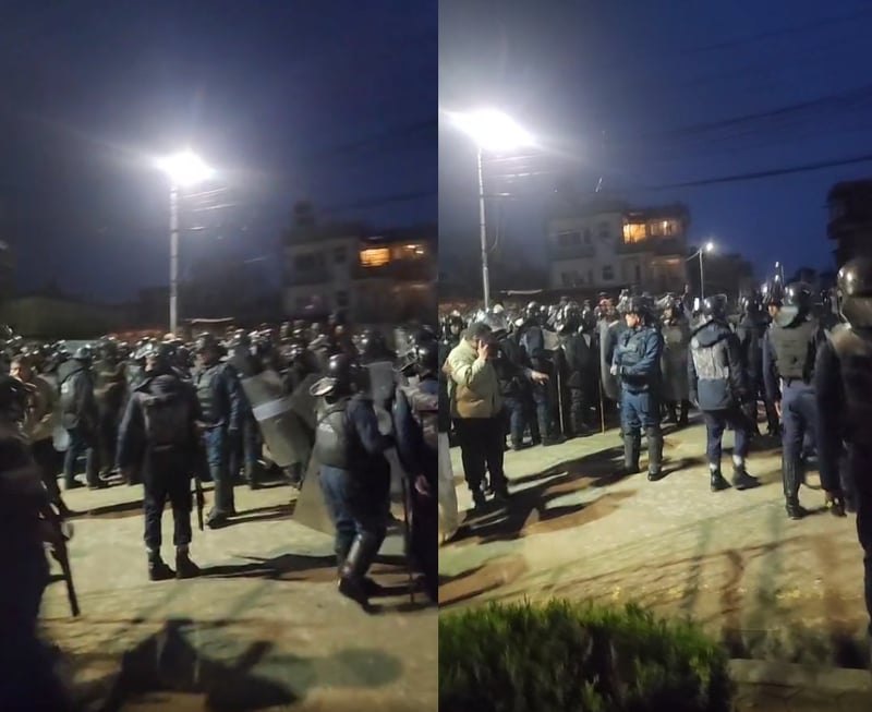 ठूलो संख्यामा प्रहरी गुण्डुमा, पक्राउ पर्दै ओली