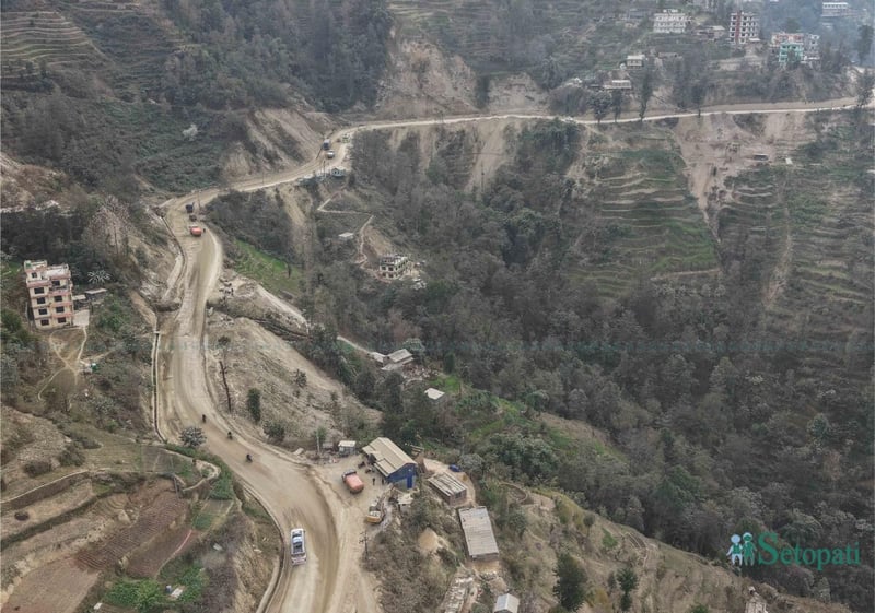 कालोपत्रे गर्न दुई साता रातको समयमा बन्द गरिँदैछ धुलिखेल-खावा सडक