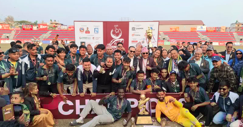 सहाराले १२ वर्षपछि चुम्यो आहा रारा पोखरा गोल्डकपको उपाधि