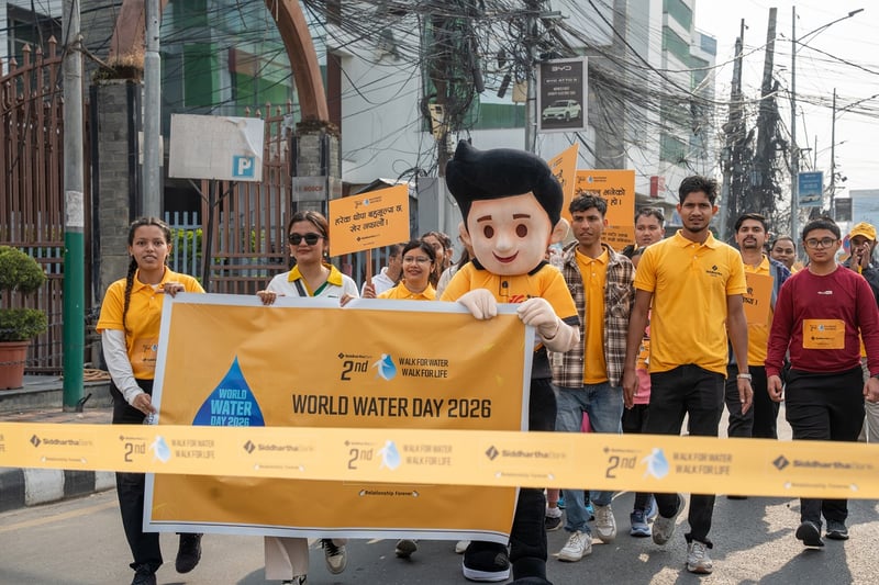 विश्व पानी दिवसको अवसरमा सिद्धार्थ बैंकको दोस्रो प्रभातफेरी कार्यक्रम