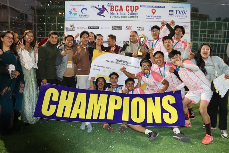 डीएभीको चौथो बीसीए कप अन्तर–कलेज फुटसल सम्पन्न, विजेता नागार्जुन कलेज अफ आईटी