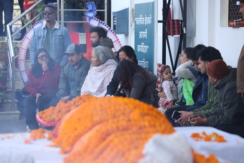 सुनिल थापाको पार्थिव शरीर चलचित्र विकास बोर्डमा (तस्वीरहरू)