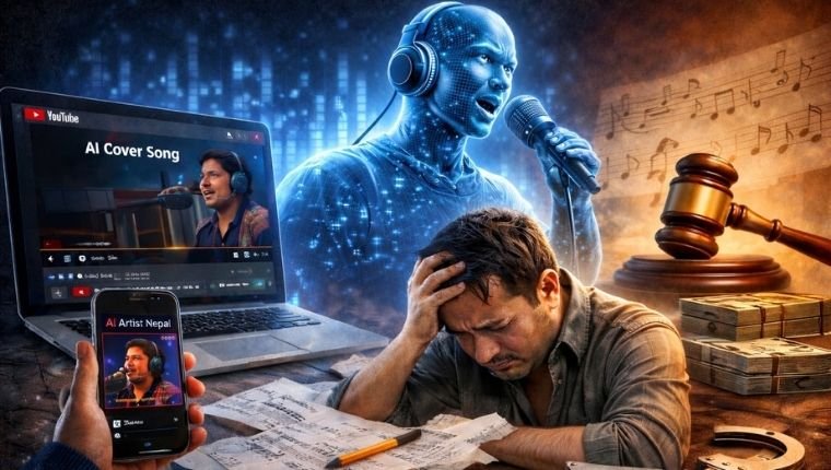 सर्जकसँग अनुमति नलिई चर्चित गीतका एआई भर्सन छ्यापछ्याप्ती, हुनसक्छ ६ महिना जेल-१ लाख जरिबाना