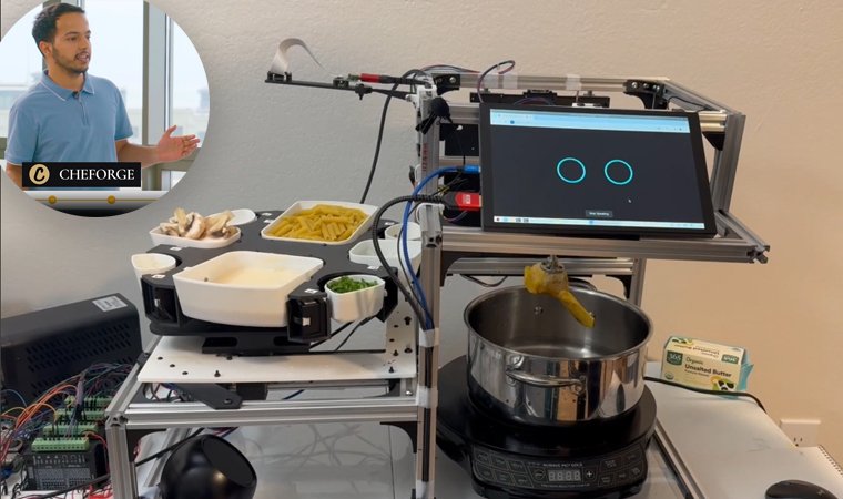 सिलिकन भ्यालीमा १० लाख डलरका लागि प्रतिस्पर्धा गर्दै नेपाली युवाले बनाएको खाना पकाउने स्वचालित रोबोट