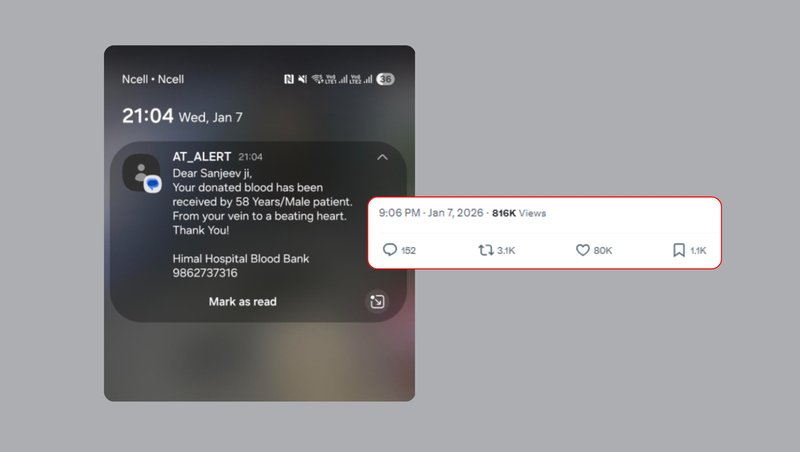 Himal Hospital’s Message Saying ‘Your Blood Has Become Someone’s Heartbeat’ Goes Viral Globally