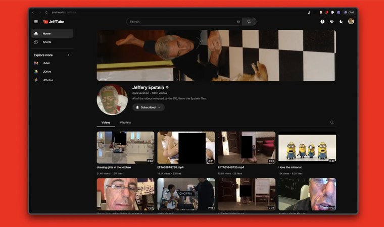 जेफ्री एप्स्टिन प्रकरण: युट्युबजस्तै देखिने ‘जेफट्युब’ सार्वजनिक, छन् एप्स्टिनका कर्तुतका भिडिओ