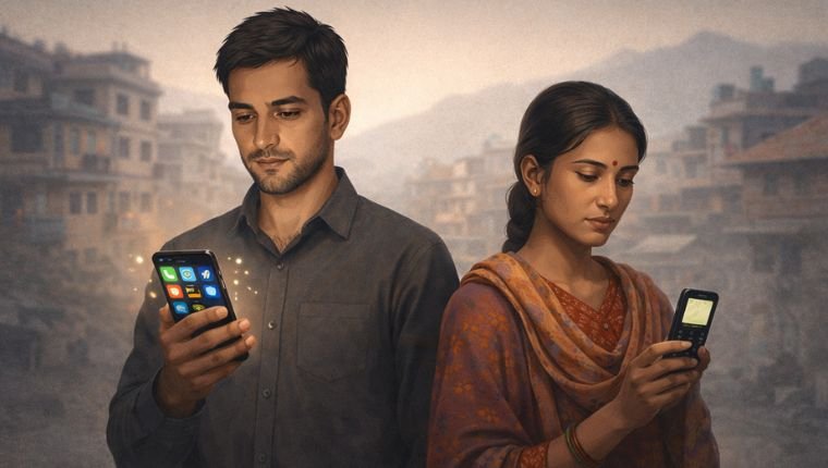 महिलाको हातमा बारफोन/फिचर फोन दिएर आफू भने स्मार्टफोन चलाउँछन् नेपाली पुरुष !
