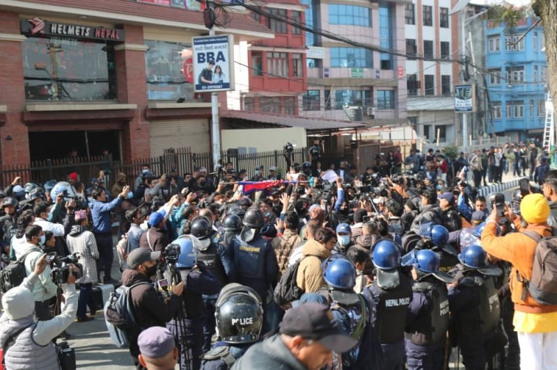 Eight detained from Gen Z group protest at Maitighar