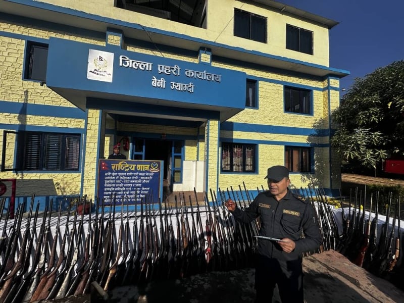 Police seize 115 illegal firearms in Myagdi during month-long operation