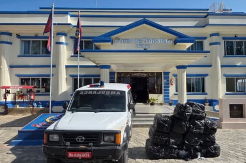 Police seize ambulance carrying nearly 460 kg of marijuana in Dhankuta