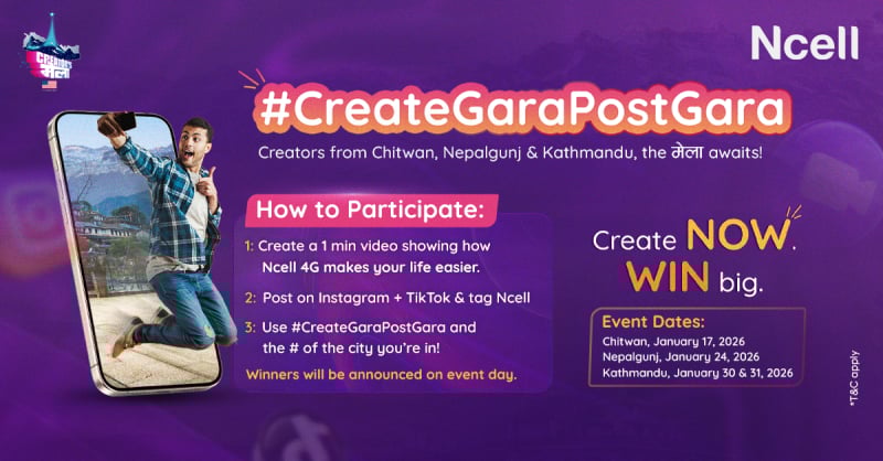 Ncell partners with U.S. Embassy to power Creator's Mela 2026 across three cities