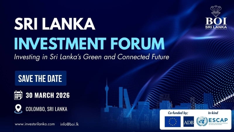 Sri Lanka Investment Forum 2026 to be held in Colombo