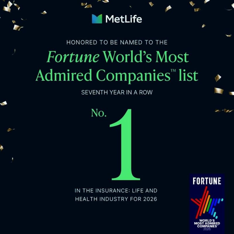 MetLife named No. 1 in Life and Health Insurance on Fortune List