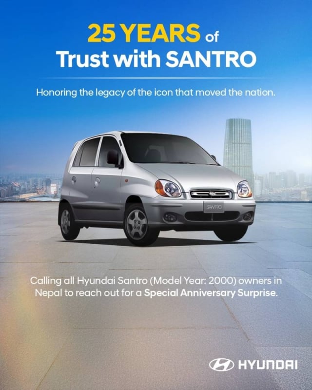 Hyundai Santro marks 25 years in Nepal, celebrates legacy of trust