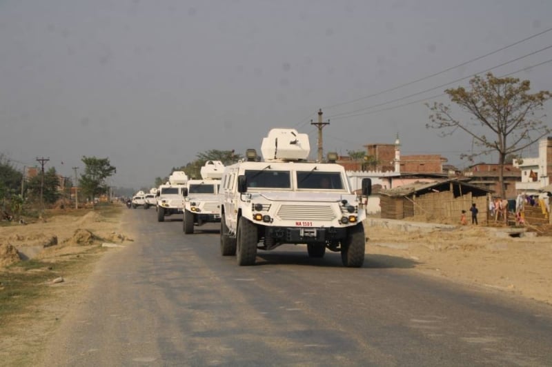 Nepali Army tightens security in Rautahat ahead of HoR polls