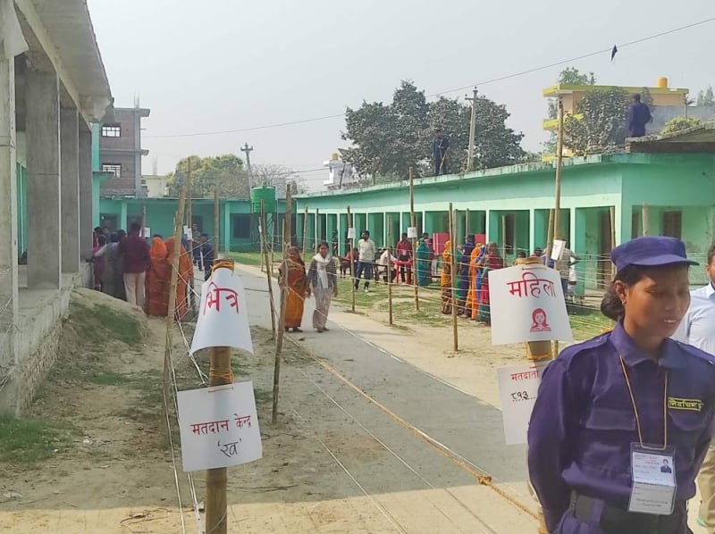 Voting continues peacefully in Rautahat; Voter turnout enthusiastic