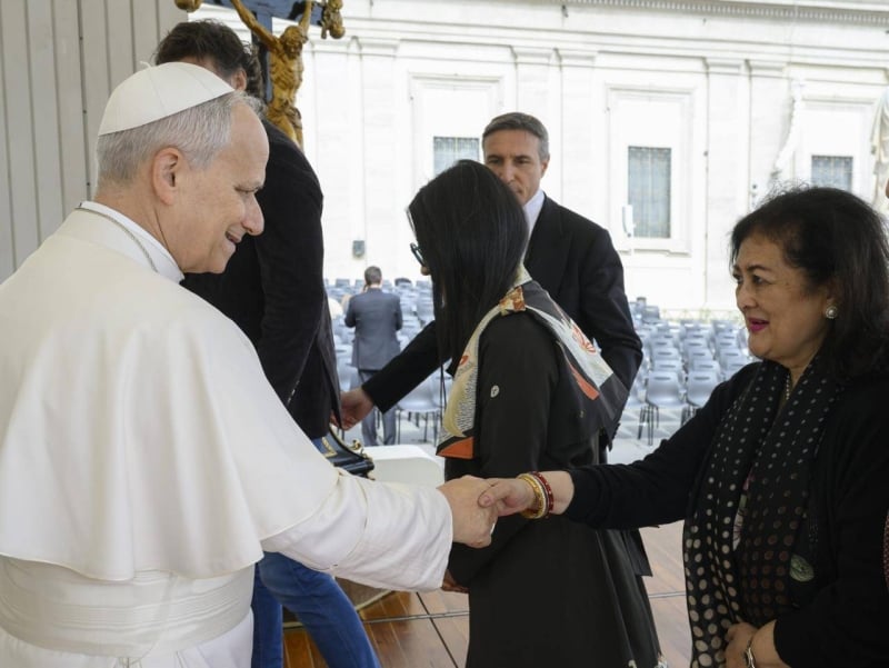Pratima Rana Pande, Italy's Honorary Consul to Nepal, meets Pope Leo XIV